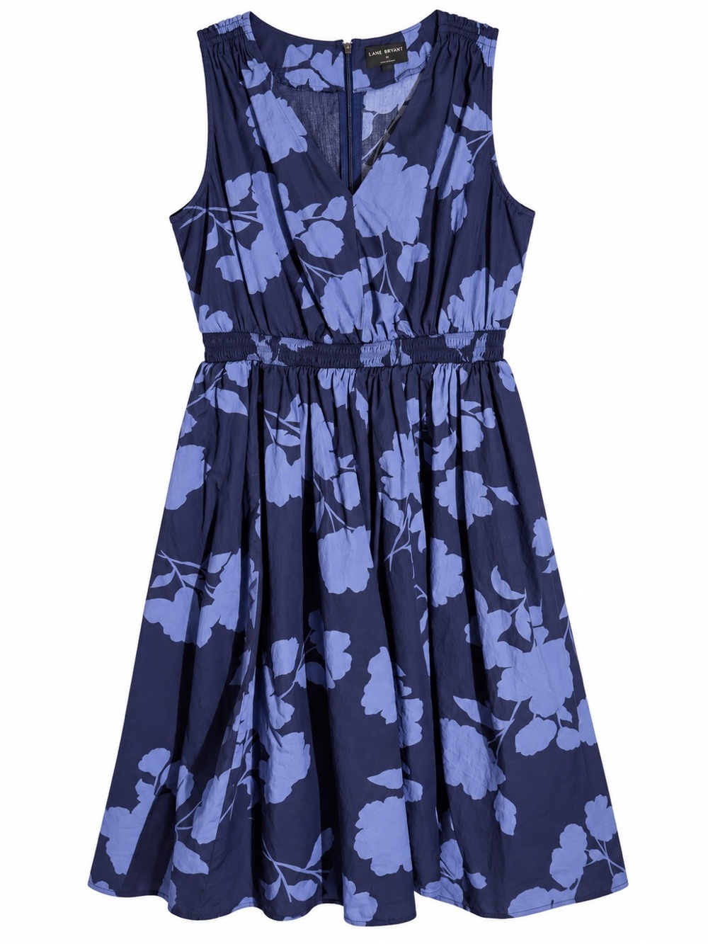 Lane Bryant Navy Blue Floral Sleeveless Midi Dress – Women’s Size 18